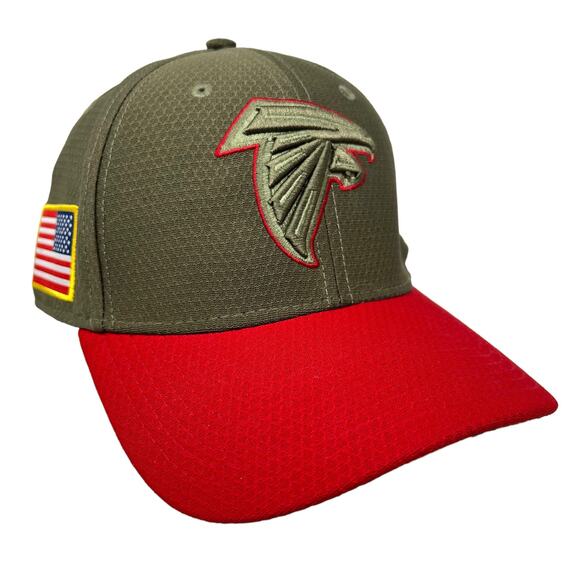 L/XL NFL Atlanta Falcons New Era Salute to Service Cap Army/Olive Red Camo - Picture 1 of 10